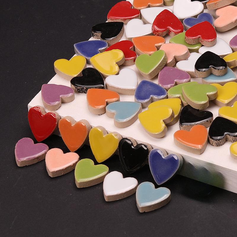 Ceramic Tile Blank - Hartvormige keramische mozaïektegels set DIY knutselset